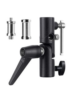 Generic 180° Adjustable H-Shape Swivel Tilt Metal Umbrella Softbox Holder Flash Bracket Adapter Mount Tripod for 1/4in 3/8in Lamp Light  - Image 1