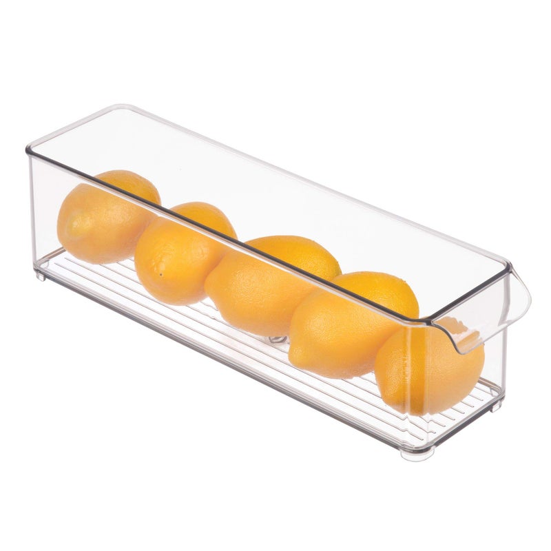 InterDesign iDesign Stackable Fridge Storage Bin with Handle - Ideal for Fridge and Freezer, Clear, Made in USA - Image 1
