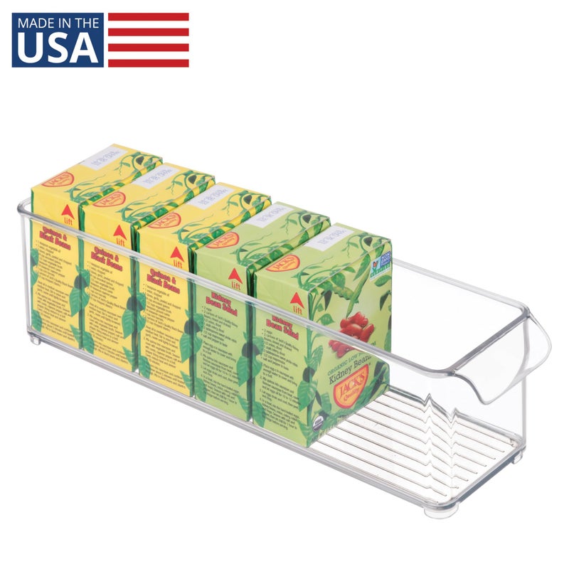 InterDesign iDesign Stackable Fridge Storage Bin with Handle - Ideal for Fridge and Freezer, Clear, Made in USA - Image 2