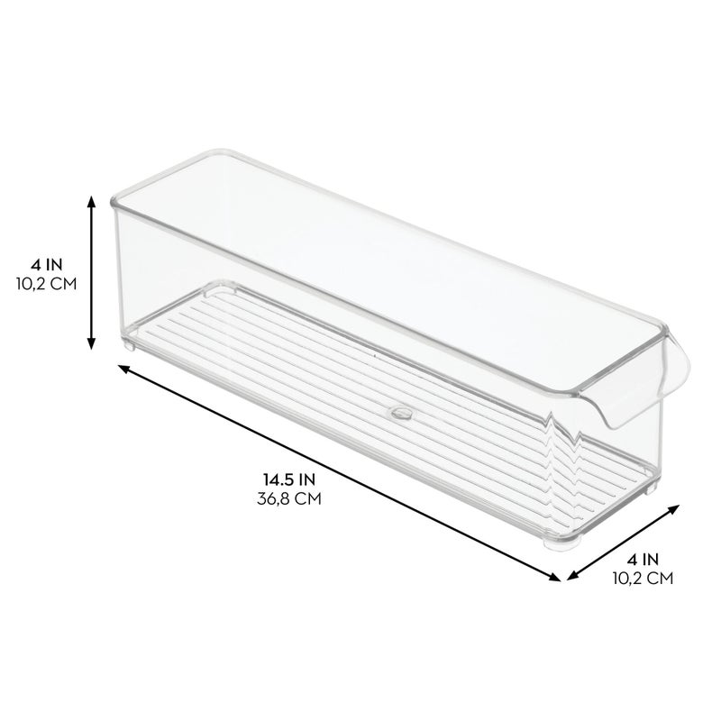 InterDesign iDesign Stackable Fridge Storage Bin with Handle - Ideal for Fridge and Freezer, Clear, Made in USA - Image 3