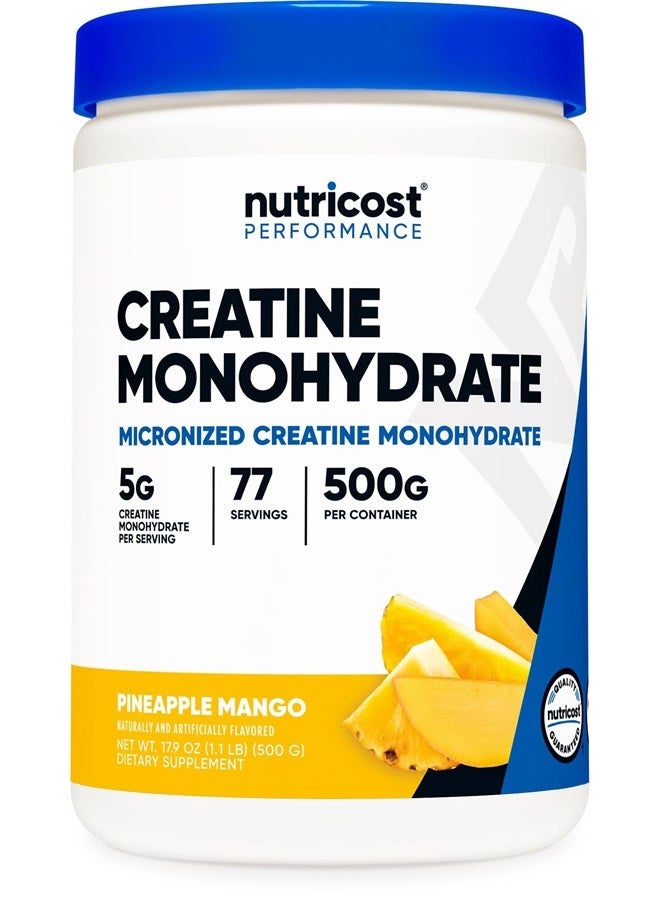 Nutricost مسحوق الكرياتين مونوهيدرات (أناناس مانجو، 500 جرام) - مكمل كرياتين ميكرونيزد - نباتي، غير معدل وراثيًا، خالي من الغلوتين - Image 1