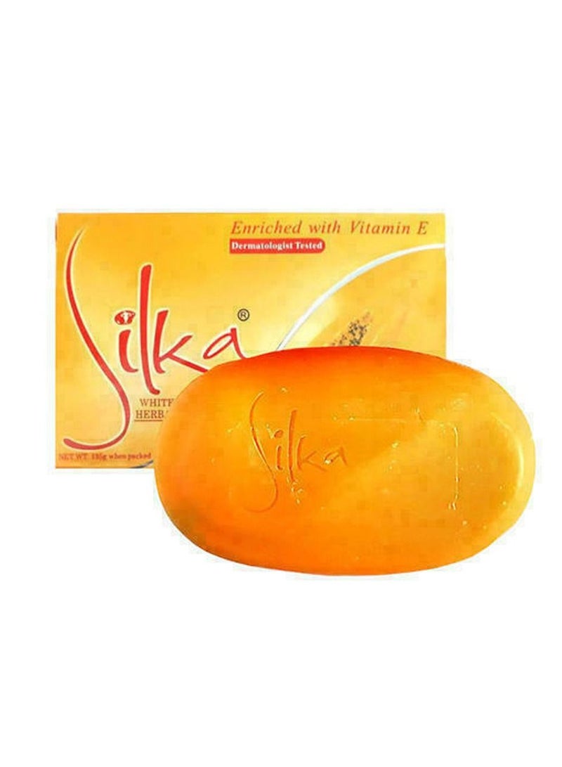 Silka Vitamin E And Papaya Whitening Herbal Soap Orange 135g - Image 2