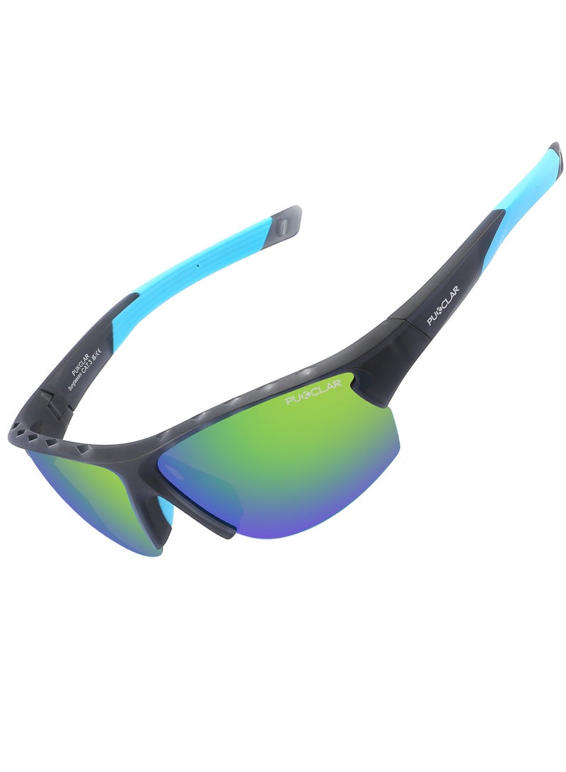 بوكيلار نظارات شمسية رياضية قطبية PUKCLAR للرجال والنساء، نظارات ركوب الدراجات مع حماية UV400، نظارات شمسية للجري والقيادة والصيد والسفر - Image 1