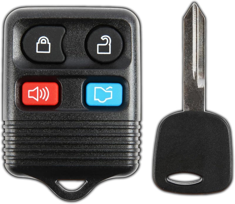 KeylessOption Keyless Entry Remote Fob Uncut Car Ignition Key For Ford Mustang Excursion Expedition Explorer Taurus Lincoln Navigator Town Car - Image 1