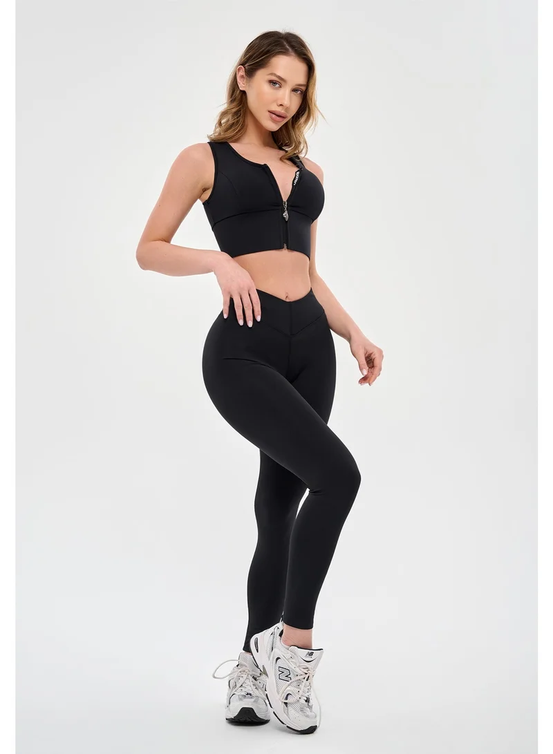 Bona Fide Top Go Zip Black Bona Fide Sport Bras for Women - High Impact Sports Bras with High Support for Womens - Designed for Gym, Running and Fitness for Women | Best Price UAE