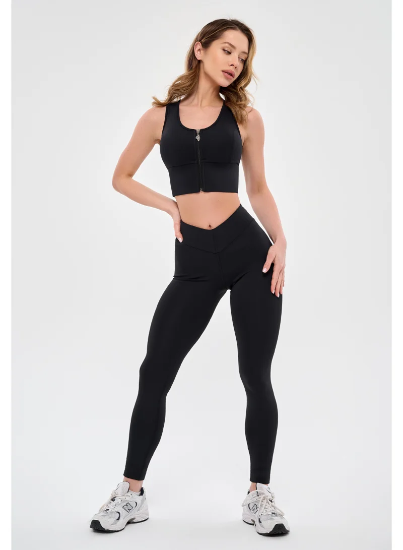 Bona Fide Top Go Zip Black Go Zip Sports Bra for Women for Women | Best Price UAE