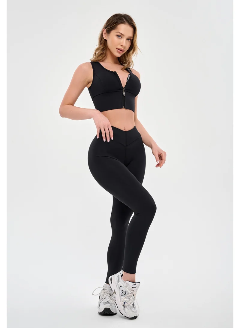 Bona Fide Top Go Zip Black Go Zip Sports Bra for Women for Women | Best Price UAE