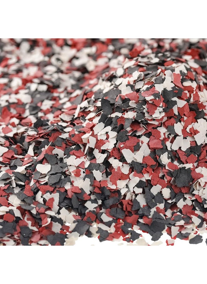 Demissle - 350 G/ 0.77 lb Decorative Color Chips Epoxy Flakes 3-5 mm Blend Concrete Floor Coatings Decorative Paint Flakes for Garage Floor Paint Interior Exterior Wall (Red, Black, White) - Image 1