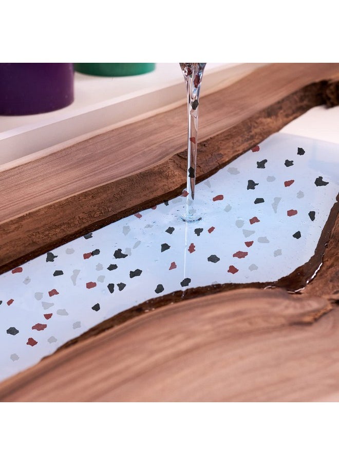 Demissle - 350 G/ 0.77 lb Decorative Color Chips Epoxy Flakes 3-5 mm Blend Concrete Floor Coatings Decorative Paint Flakes for Garage Floor Paint Interior Exterior Wall (Red, Black, White) - Image 1