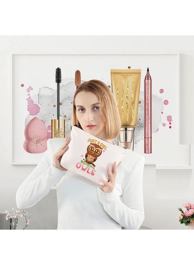 LEVLO Funny Owl Cosmetic Bag Animal Lover Gift Just A Girl Who Loves Owls Makeup Zipper Pouch Bag Owl Lover Gift For Women Girls (Who Loves Owls) - Image 3