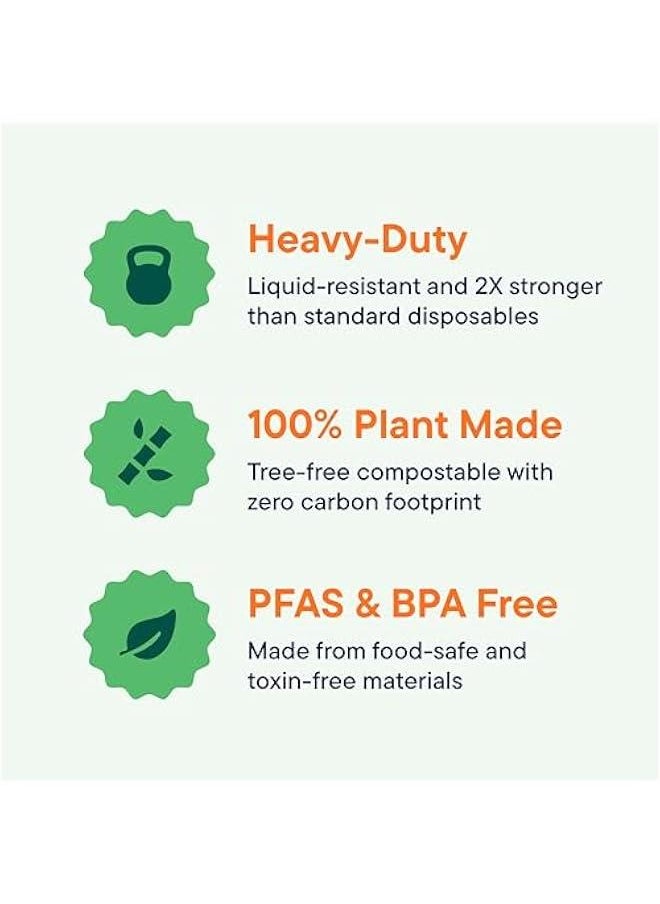 Arabest Eco-Friendly Biodegradable Clamshell Food Containers, 6x6 Size, Pack of 50 Made from Sugar Cane Fibers, Heavy-Duty Quality for Takeout.  - Image 2