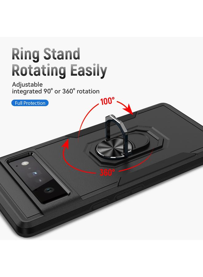 جراب هاتف Google Pixel 6 Pro من Pioneer Armor مصنوع من مادة البولي يوريثين الحراري المتينة + حامل TPU - Image 3