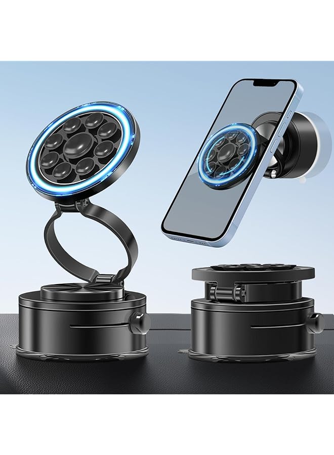 KASTWAVE Magnetic Car Phone Mount With Dual Strong Suction Cups, 360° Adjustable Hands-Free Phone Holder For Vehicles, Dashboard, Gym, Mirrors & Smooth Surfaces, Secure Anti-Fall Grip - Image 1