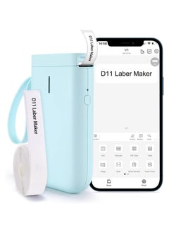 Smart Label Maker with Tape, D11 Thermal Wireless Bluetooth Inkless Sticker Printer Machine with Rich Templates Symbols Fonts for Home Office Organization