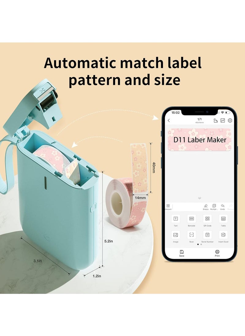 AROAQ - Smart Label Maker with Tape, D11 Thermal Wireless Bluetooth Inkless Sticker Printer Machine with Rich Templates Symbols Fonts for Home Office Organization - Image 1