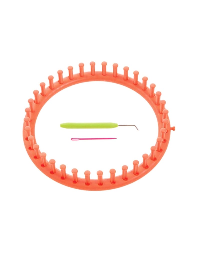 Craft All Things You™ Round Loom: Plastic Orange 9.5 inches - Image 1