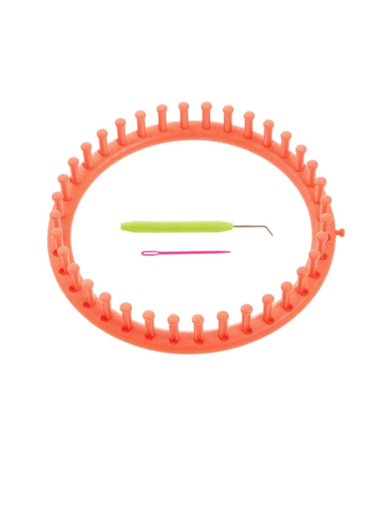 Craft All Things You™ Round Loom: Plastic Orange 9.5 inches - Image 3