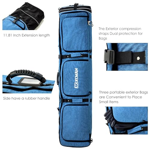 XCMAN Padded Snowboard Bag Adjustable Length 63-75In Padded Bag for Air Travel (Navy Blue) - Image 3