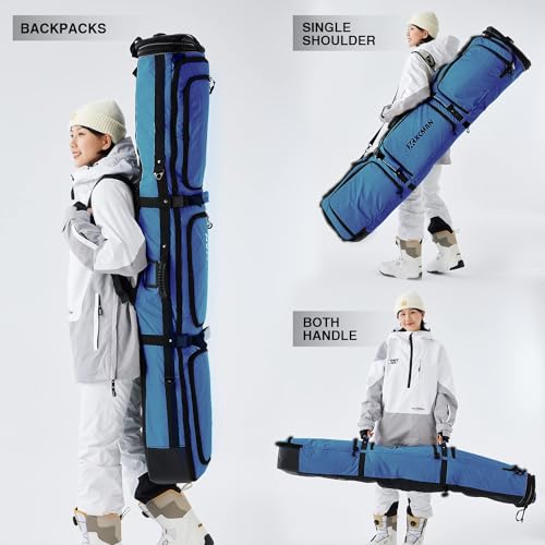 XCMAN Padded Snowboard Bag Adjustable Length 63-75In Padded Bag for Air Travel (Navy Blue) - Image 5