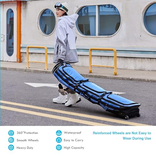 XCMAN Padded Snowboard Bag Adjustable Length 63-75In Padded Bag for Air Travel (Navy Blue) - Image 2
