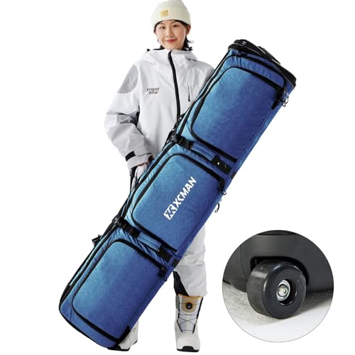 XCMAN Padded Snowboard Bag Adjustable Length 63-75In Padded Bag for Air Travel (Navy Blue) - Image 1