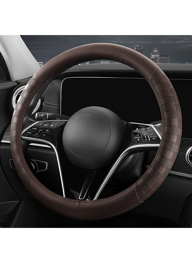 New Faux Leather Car Steering Wheel Cover Dual Texture Mysterious Black Red For All Seasons Stylish Car Interior Accessory High Quality Finish - Image 5