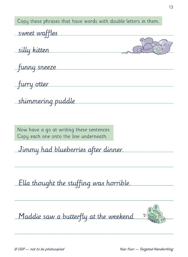 KS2 English Targeted Practice Book: Handwriting - Year 4  - Image 5