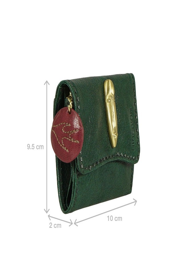 HIDESIGN Genuine Leather Pharaoh W1 Women Tri-Fold - Green/Red - Image 2