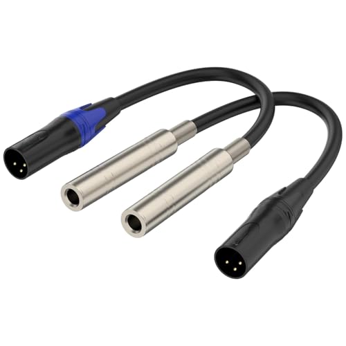 KEBILSHOP XLR Male to 1/4 inch TRS 6.35mm Female Stereo Audio Adapter,3 Pin Male XLR to Quarter inch Interconnect Cable. (6.35mm FEM-XRL MALE, 4 FEET/1.2 MTR) - Image 1