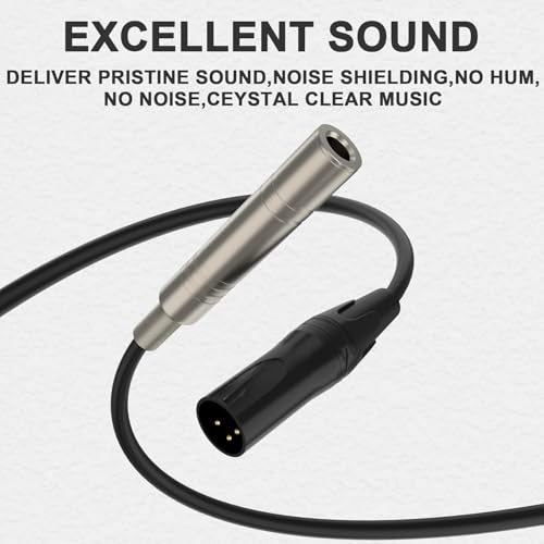KEBILSHOP XLR Male to 1/4 inch TRS 6.35mm Female Stereo Audio Adapter,3 Pin Male XLR to Quarter inch Interconnect Cable. (6.35mm FEM-XRL MALE, 4 FEET/1.2 MTR) - Image 3