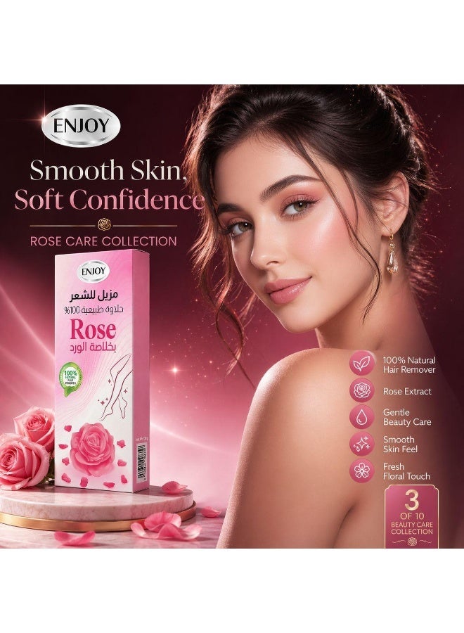 Enjoy Rose Hair Remover WAX – 100% Natural Sweetness, With Rose Extract, 100g - Image 3