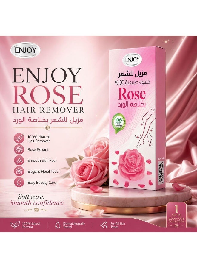 Enjoy Rose Hair Remover WAX – 100% Natural Sweetness, With Rose Extract, 100g - Image 4