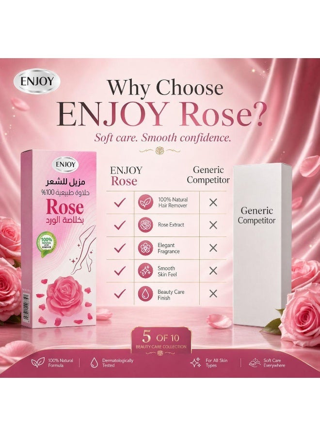Enjoy Rose Hair Remover WAX – 100% Natural Sweetness, With Rose Extract, 100g - Image 5