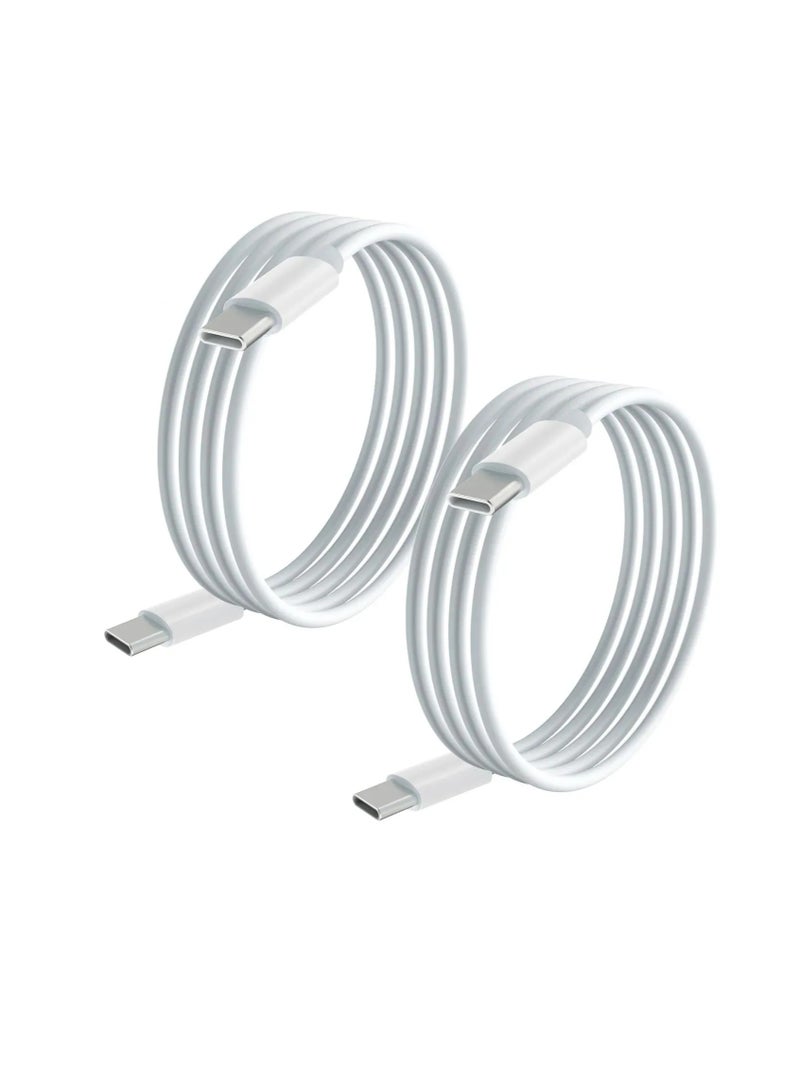 عدد 2 كابل USB Type-C إلى USB Type-C – بطول 1 متر – قدرة 20 واط – لون أبيض - Image 1