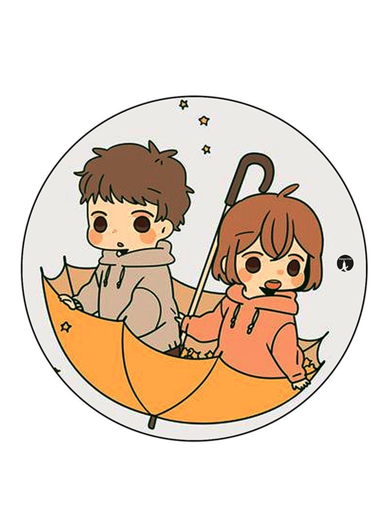 A Boy And A Girl Printed Mouse Pad Multicolour