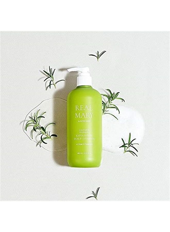 RATED GREEN Exfoliating Scalp Shampoo for Mild Troubled and Itchy Scalp - Real Mary Organic Rosemary Leaf Juice with Ginger & Peppermint Women & Men - 13.52 fl. oz. - Image 5