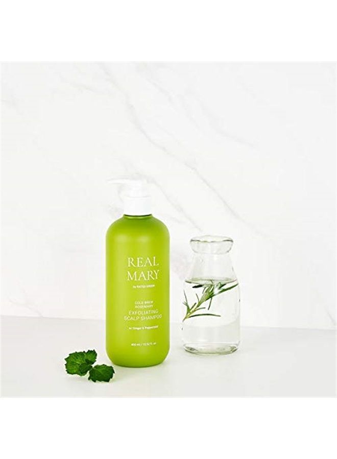 RATED GREEN Exfoliating Scalp Shampoo for Mild Troubled and Itchy Scalp - Real Mary Organic Rosemary Leaf Juice with Ginger & Peppermint Women & Men - 13.52 fl. oz. - Image 3