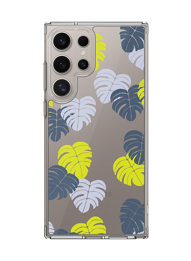 Stylizedd Classic Clear Case for Samsung Galaxy S24 Ultra , Hybrid Soft Case Flexible Edges Anti Drop TPU PC Gel Thin Transparent Cover - Island Leaves - Image 1