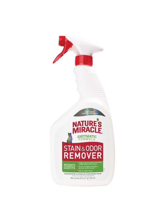 Nature's Miracle Nature’S Miracle Stain And Odor Remover Cat 32 Ounces, Odor Control Formula - Image 1