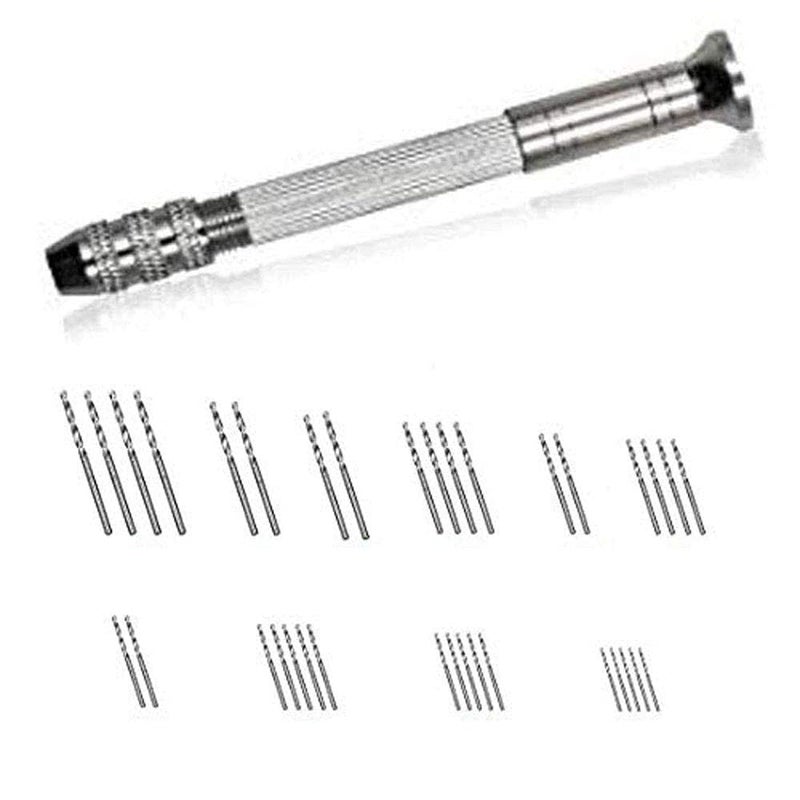 DIY Crafts DIY DIYC13880 Crafts Pin Vise Hand Drill Bits Woodwork Watch Repair Hold Types of Bits for Jewelry Walnut Amber Plastic with Collets Pack of 3 Pcs Vise Hand Drill Bits 