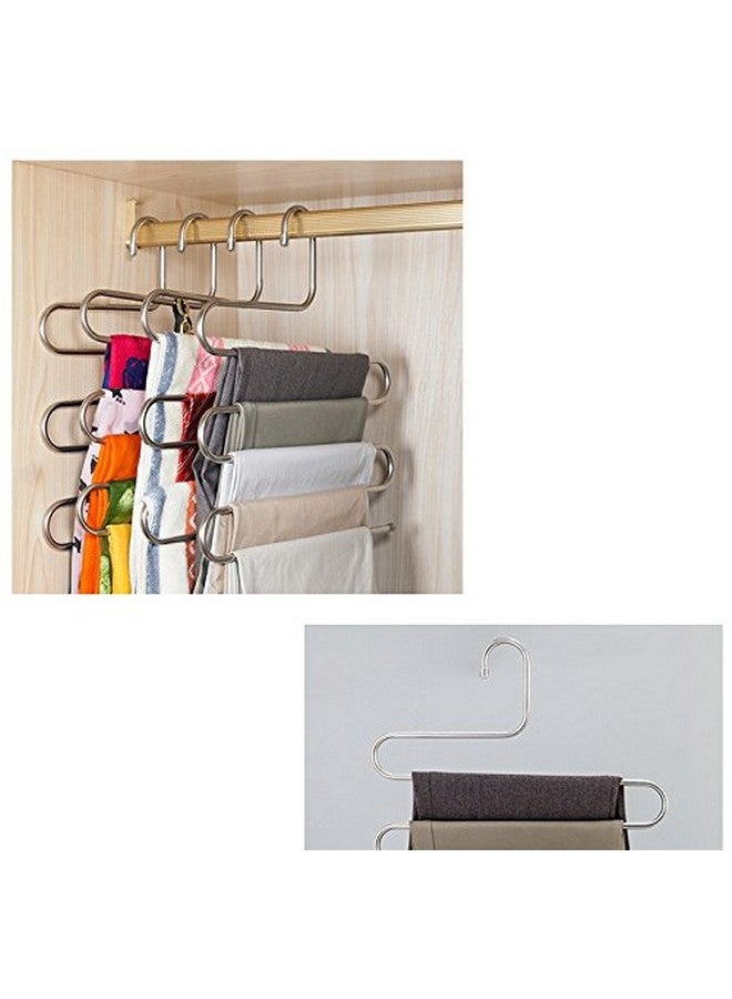 بينديا علاقة بنطلونات من Pindia مكونة من قطعة واحدة على شكل حرف S من الفولاذ المقاوم للصدأ ومكونة من 5 طبقات، ومنظمة للخزانة وموفرة للمساحة - Image 3