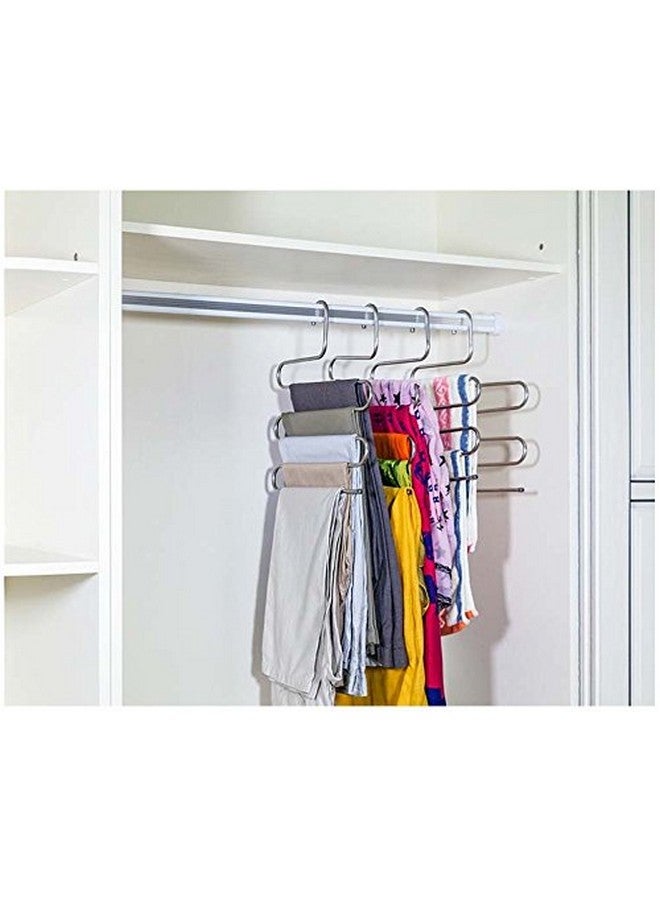 بينديا علاقة بنطلونات من Pindia مكونة من قطعة واحدة على شكل حرف S من الفولاذ المقاوم للصدأ ومكونة من 5 طبقات، ومنظمة للخزانة وموفرة للمساحة - Image 2