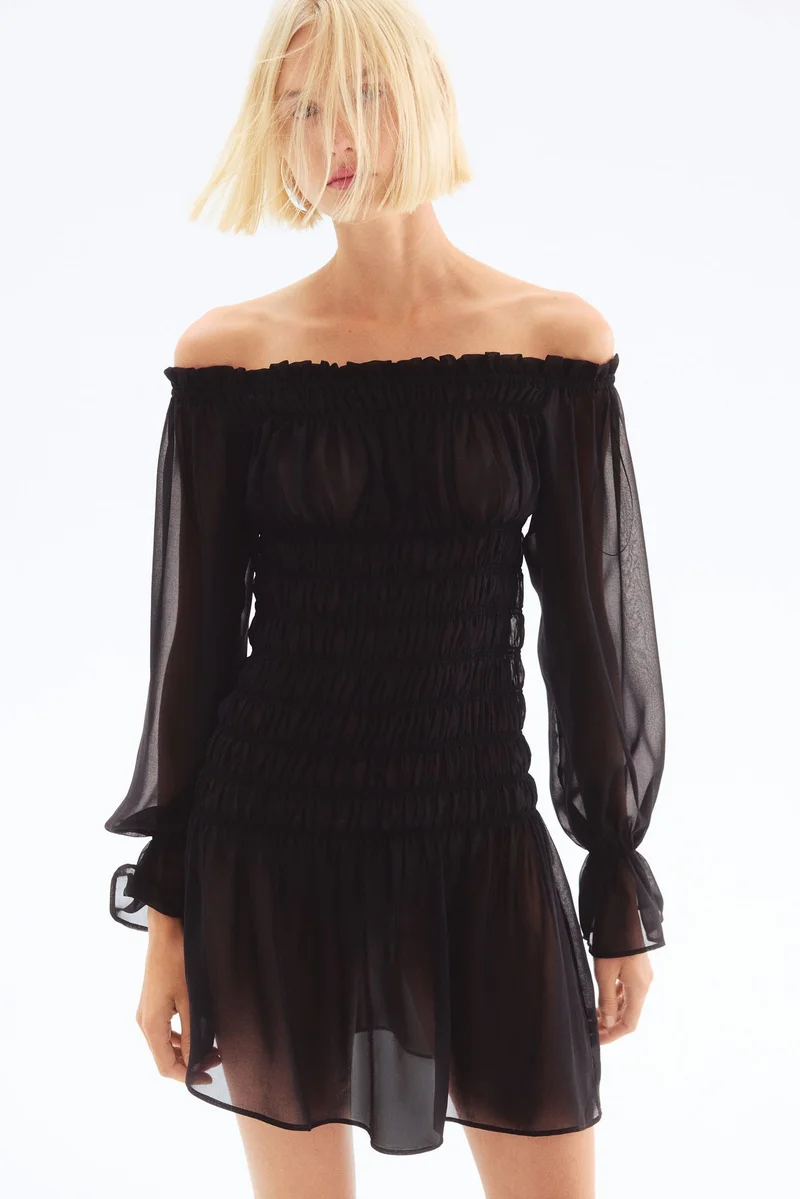 H&M Smocked off-the-shoulder dress