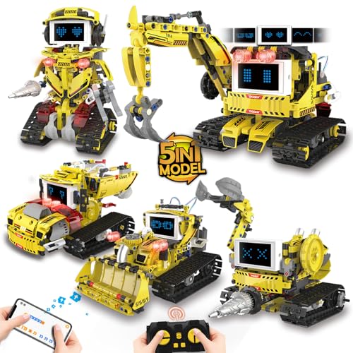 Suplanet 5in1 Programmable Robot Building Block Set for Kids Age 6 7 8 9 10 11 1214 with APP or Remote Control LED Display Screen STEM Educational Gift for Teen Boys and Girls 660PCS - Image 1