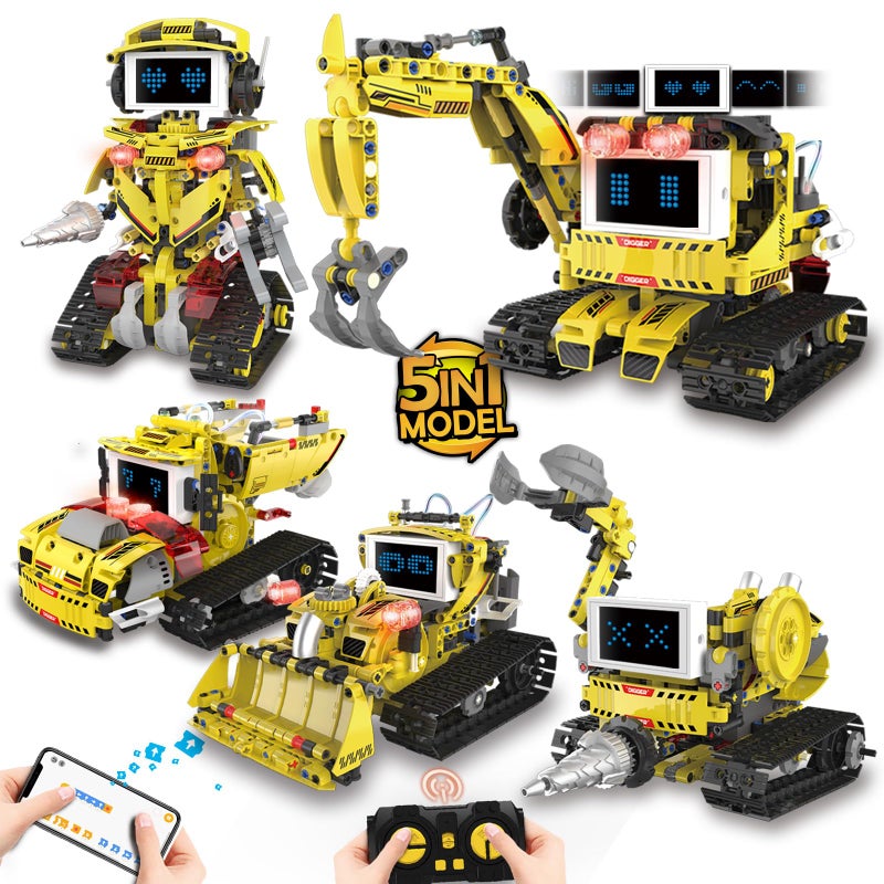 Suplanet 5in1 Programmable Robot Building Block Set for Kids Age 6 7 8 9 10 11 1214 with APP or Remote Control LED Display Screen STEM Educational Gift for Teen Boys and Girls 660PCS - Image 3