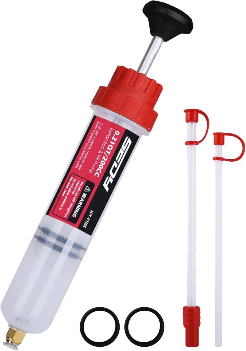 SEDY Fluid Extractor - 200cc Multi-Purpose Syringe, Oil Suction Pump, Manual Extraction and Filling Pump, Automotive Oil Syringe - Image 1