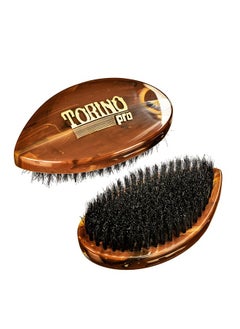 TORINO PRO WAVE BRUSHES BY BRUSH KING Torino Pro Curved Wave Brush 236 Curve Palm Soft Bristles 100% Pure Boar Bristles Great For Laying Down Your 360 Waves  - Image 1