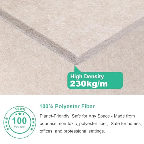 Durbles Acoustic Wall Panels - Noise Cancelling Tiles for Home Studio & Office - Quality Sound Proofing - Sound Proof Foam Panels for Walls - Easy to Install Insulation Tiles - 12 Pack (Beige) - Image 5