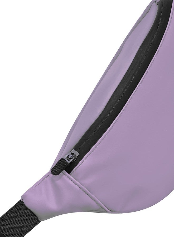 Syutm Unisex Premium Leather Waist Pack Travel Handy Hiking Zip Pouch Elegant Style Document Money Phone Belt Sport Bag for Men and Women Adjustable Strap (Purple Venus) - Image 3