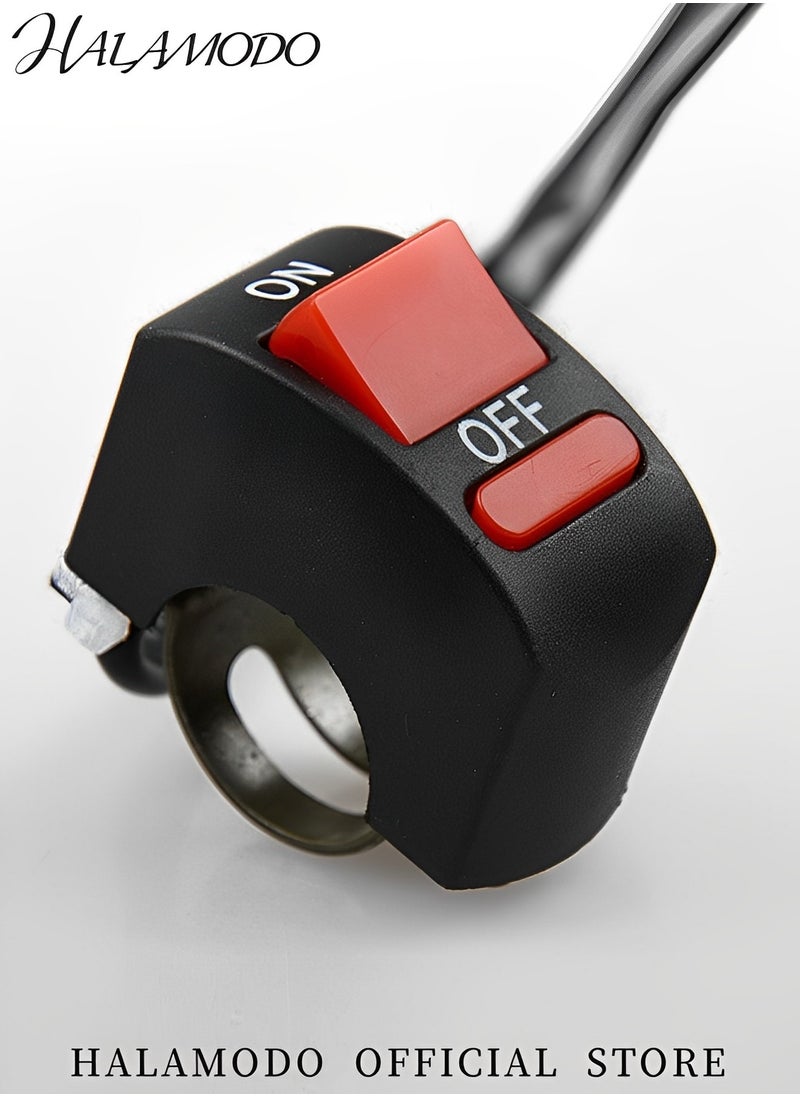 HALAMODO Motorcycle Handlebar Toggle Switch On/Off Push Button for Motorcycle ATV Motorbike Bike Horn Turn Signal Headlight Spotlight Hazard Lamp Switch Assembly for LED Light  - Image 3
